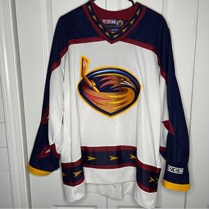 Vintage Atlanta Thrashers XL Jersey CCM NHL Authentic Canada Made Hockey Rare